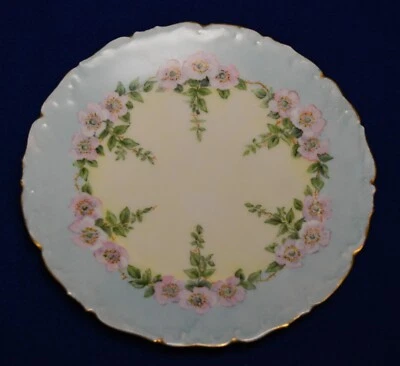 Assiette Antique T&V LIMOGES France Peinte À La Main Fleurs De Pêche 7 1/4" - Photo 1/3