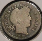 Silver Dime - Barber - 1906