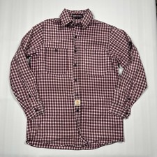 Bocomal FR CAT2 Workwear Button Up Shirt Mens M Red Plaid Flame Resistant