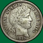 1913 Barber Dime Extremely Fine XF Coin #44805