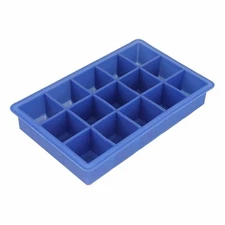 Chef Craft 15-Cube Silicone Ice Cube Tray - Makes Large 1.25" Easy Remove Cubes