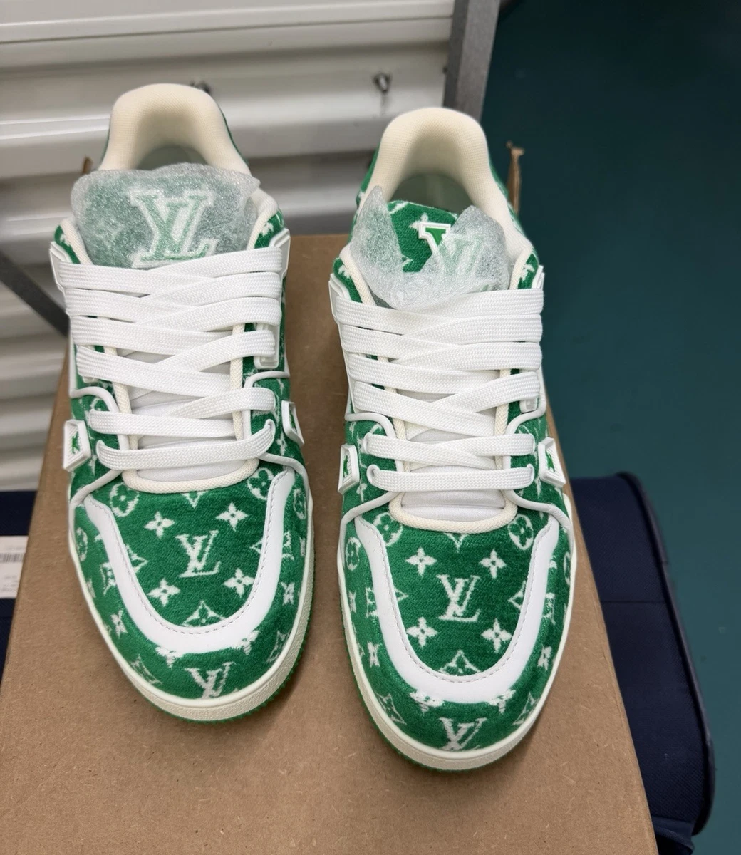 Louis Vuitton LV Trainer Monogram Green/White for sale | eBay