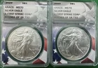 2023 American Silver Eagle MS70 2 Coin FS Set Sequentially Numbered ANACS