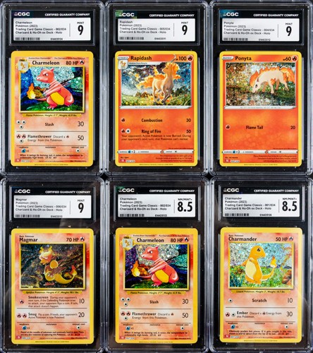 Lot of (7) 2023 Pokémon English Classic Charizard & Ho-Oh ex Deck Holo CGC 8.5-9 - Picture 1 of 2