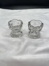 Vintage - Pair of West Moreland Salt Dip Cellars Clear Glass (#5) Made In USA
