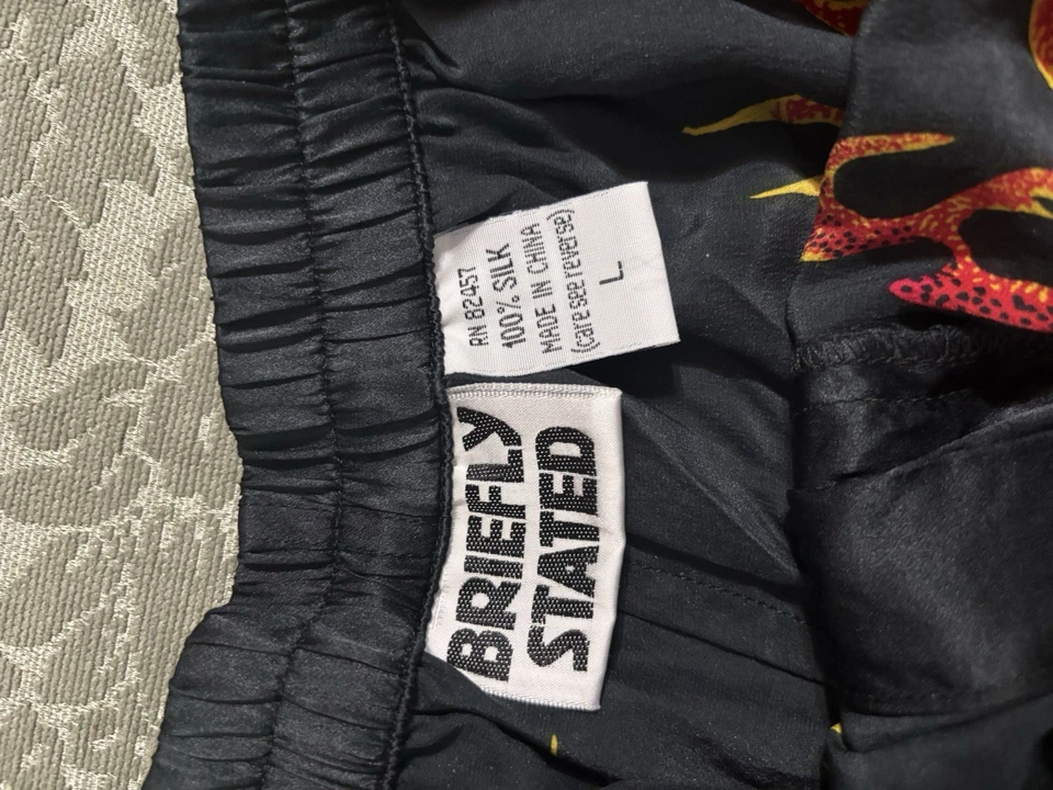 Calzoncillos boxer vintage 100 % seda Flames Fire  Foto 2 de 3