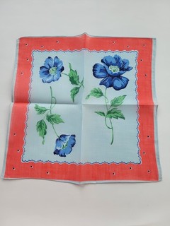 Hankie vintage floral azul para dama