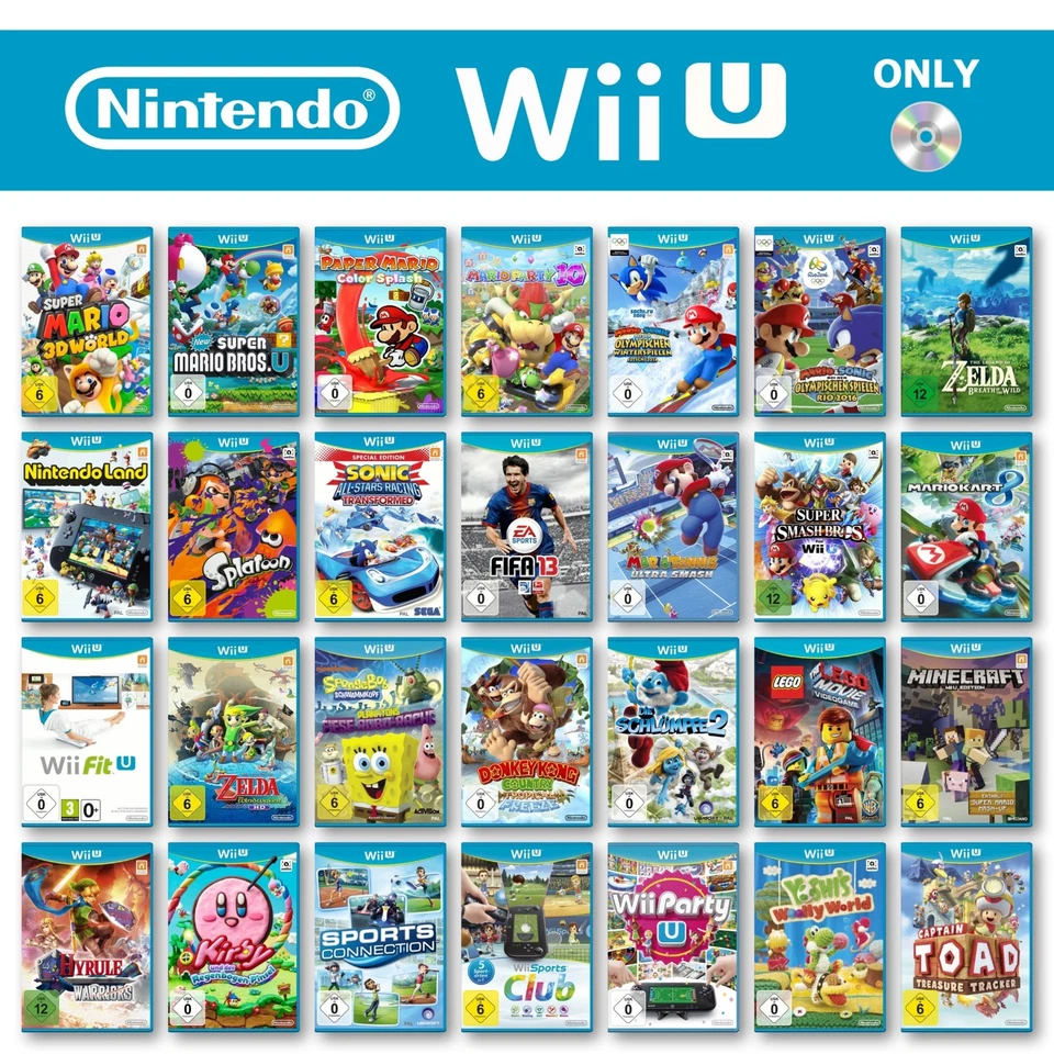 Nintendo Wii U Spiele-Wahl (nur CD / DVD 💿) Action 🚨 Party 🎉 Sport 🏃‍♀️⚽️🏃 - Bild 1 von 1