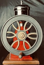 Elma Big Wheel Vintage Coffee Grinder Black Cast Iron Wheel Works Silver Top