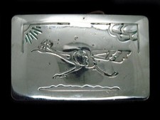 TE05127 VINTAGE 1970s ROADRUNNER SOUTHWESTERN DESIGN ART BELT BUCKLE