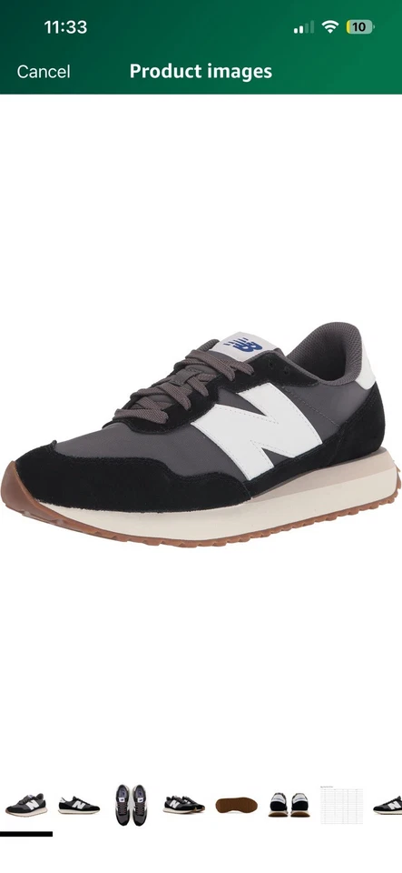 New Balance Footwear -237 Zapatilla Deportiva de Gamuza para Mujer Negra 7.5 EE. UU. Foto 4 de 4
