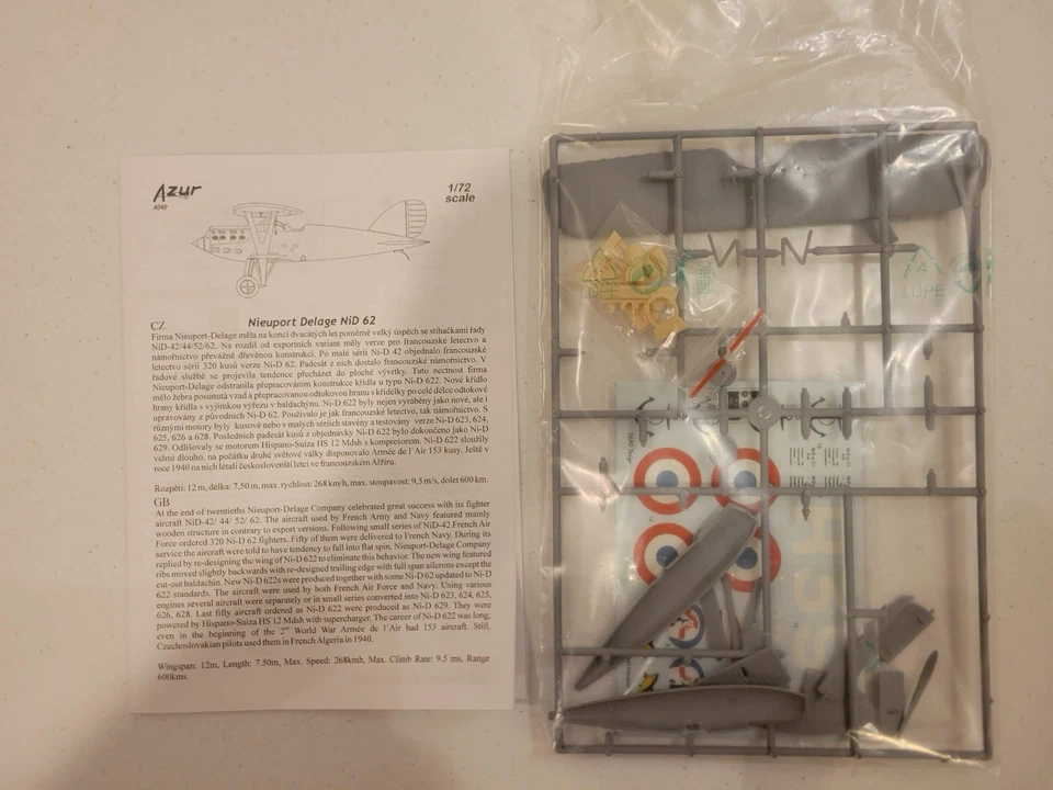 Azur 1/72 Nieuport-Delage Ni-D 62 Army De L’Air & Aeronautique Navale No. A049 Foto 3 de 3