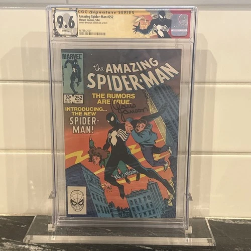 Amazing Spider-Man #252 CGC 9.6 SS signed Klaus Janson 1st Black Suit Custom Lbl