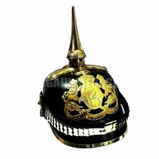 Vintage Kaiserlicher Offiziers Pickelhaube Helm Militaria Leder Preu&szlig;isch...