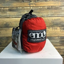 ENO SingleNest Camping Hammock RED/CHARCOAL 🔥 FREE SHIPPING 👀