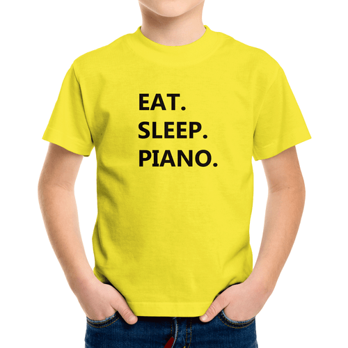 Piano Toddler Kids Youth Boy Girls T-Shirt Graphic Shirts Gift Pianist Eat Sleep - Picture 10 of 25