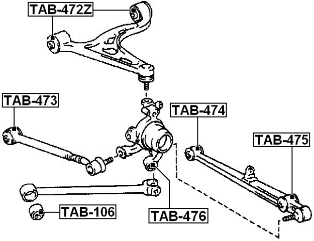 Задняя рычажная втулка в сборе для Lexus Gs300 Jzs147 1993-1997 - Изображение 2 из 3