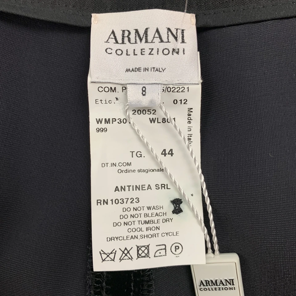 Pantalones de vestir ARMANI COLLEZIONI talla 8 de terciopelo negro pierna ancha Foto 4 de 4