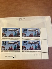 Plate Block of  4 stamps - Scott 3211 MNH