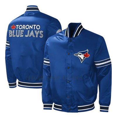 MLB Toronto Blue Jays Satin Bomber Letterman Varsity Jacket Embroidery Logos