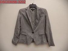 Pre-Owned - Ann Taylor Petite Women's Grey Single Breasted Blazer, Size 2P