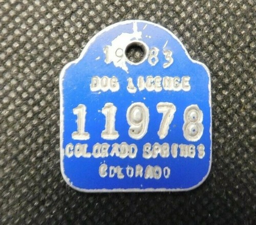 1983 Colorado Springs Colorado Dog License Dog Tag e1066udc