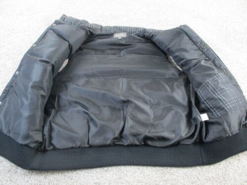 Merona Puffer Vest Mens Large Black Gray Plaid Snap up Front Pockets NWT* - Picture 2 of 11