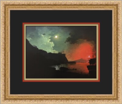 Joseph Wright Vesuvius from Posillipo Custom Framed Print