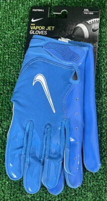 Nike Vapor Jet 6.0 Adult Football Gloves Blue 2XL CZ4127-490 NFL Issued PROMO