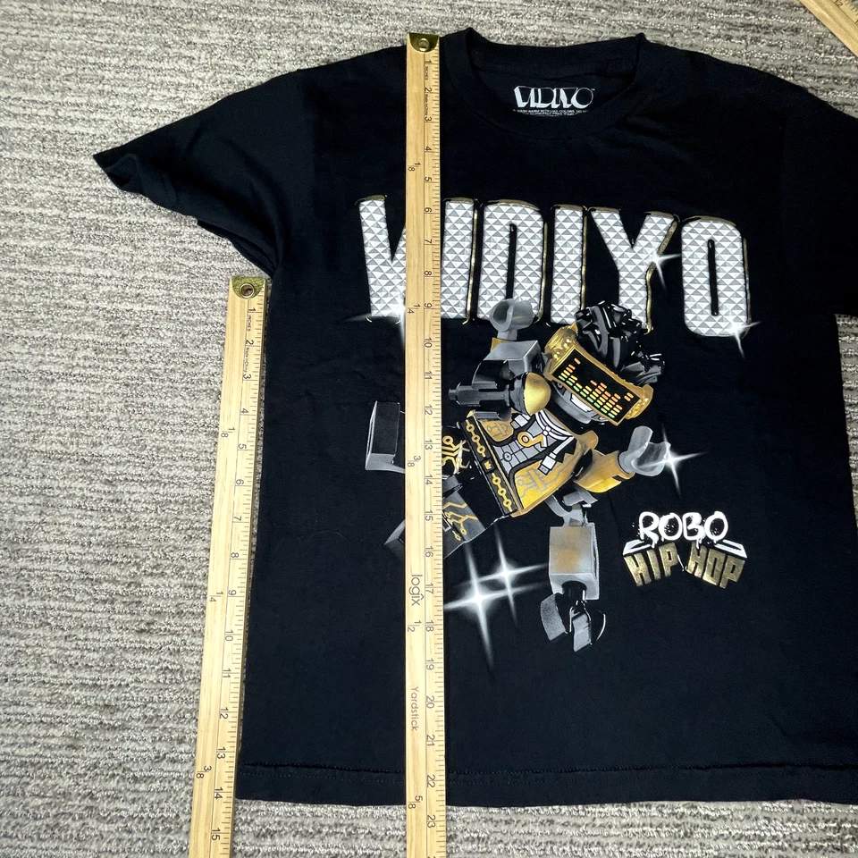 Футболка Vidiyo размер M для мальчиков LEGO Robo хип-хоп робот вырез лодочкой короткий рукав черная - Изображение 3 из 4