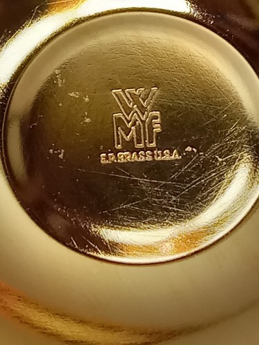 WMF of America 2 Gold Plate Cups and Pitcher 6395 24KGold Electroplate Vintage - Picture 10 of 10