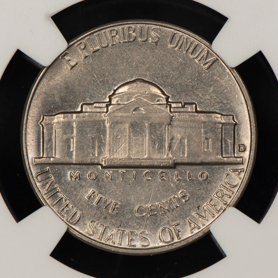 1964-D Jefferson Nickel Mint Error Struck Through Capped Die - NGC MS 63 - B4094 - Image 4 of 4
