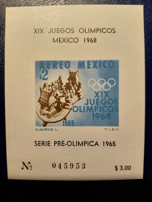 1965 Mexico Souvenir Sheet(Pre-Olympics,Mexico'68),MNH,OG