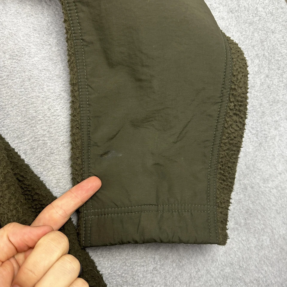 Chaqueta Eddie Bauer Para Hombre Alta Grande Verde Sherpa Vellón Cremallera Completa Bolsillos a Presión Foto 3 de 4