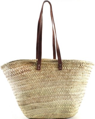Ibizatasche Palmblatt Echt-Lederhenkeln Tasche Boho Strandtasche Umhängetasche