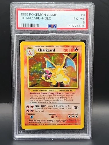 1999 Pokemon Base Set Charizard Rare Holo PSA 6 #4/102