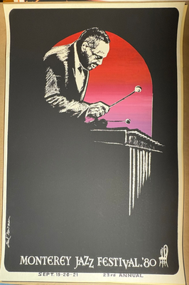 MONTEREY JAZZ FESTIVAL VINTAGE 1980 ORIGINAL ART POSTER By EARL
