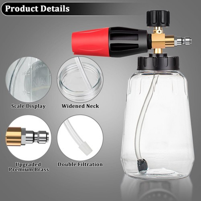 #ad #ad Snow Foam Washer Gun Car Wash Soap Lance 1 4quot; Cannon Spray Pressure Jet Bottle $18.79