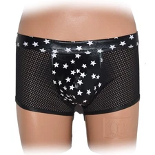 Boxer shorts with shiny pouch transparent fabric (XL)