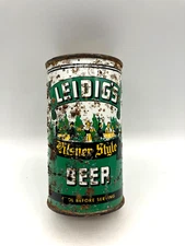 Rare 12oz *LEIDIG'S* Pilsner (OI / IRTP) Flat Top Beer Can San Francisco Brewing
