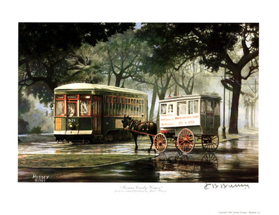 Roman Candy Wagon, & St Charles St Car, Signed by James Hussey