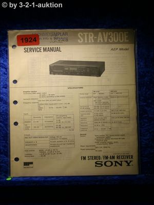 Sony Service Manual STR AV300E Receiver (#1924)