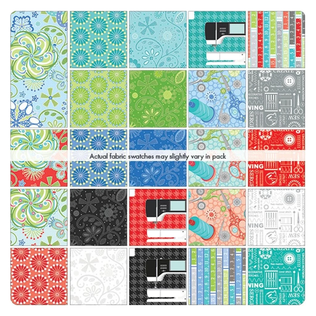 Sewing Craft Fabric Squares Multicolor