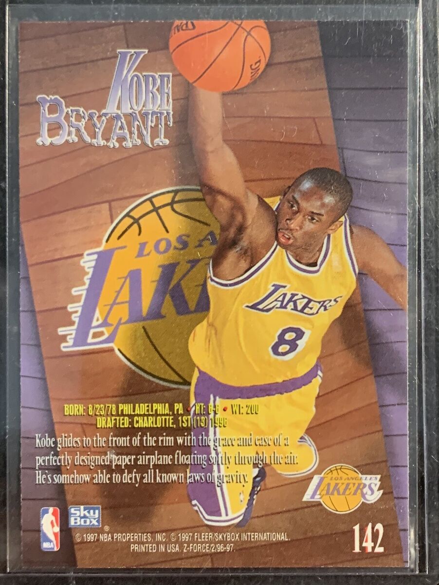 KOBE BRYANT 96-97 Skybox Z Force #142 RC Rookie Card Mint LA KOBE BRYANT 96-97 Skybox Z Force #142 RC Rookie Card Mint LA
