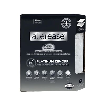 AllerEase Platinum Zip-Off Top Mattress Protector, Full