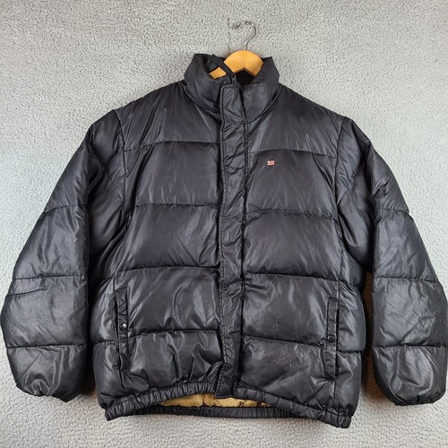 Vintage POLO JEANS CO gefütterte Jacke Herren Large Ralph Lauren Daunen Feder Flagge