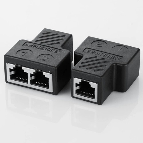 2X2 Port RJ45 Splitter Adapter LAN Network Ethernet Cable Connector 1X Plug Hot - 第 1/9 張圖片