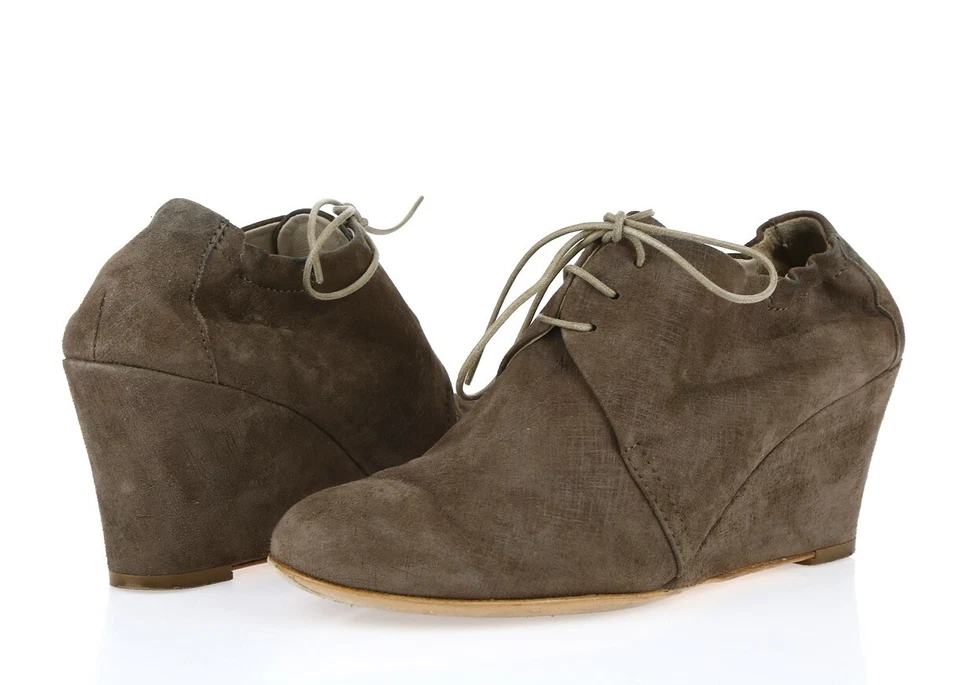 Mujer AGL 200730 Gris Cuero Cuña Botines Zapatos Talla 35 Foto 2 de 4