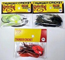(Lot of 3) Strike King Thunder Cricket Vibrating Blade Jig 5/8oz Owner Hook BASS
