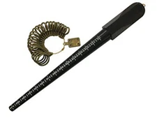 PLASTIC RING SIZE STICK MANDREL WITH FINGER GAUGE RING SIZER SET JEWELRY TOOL